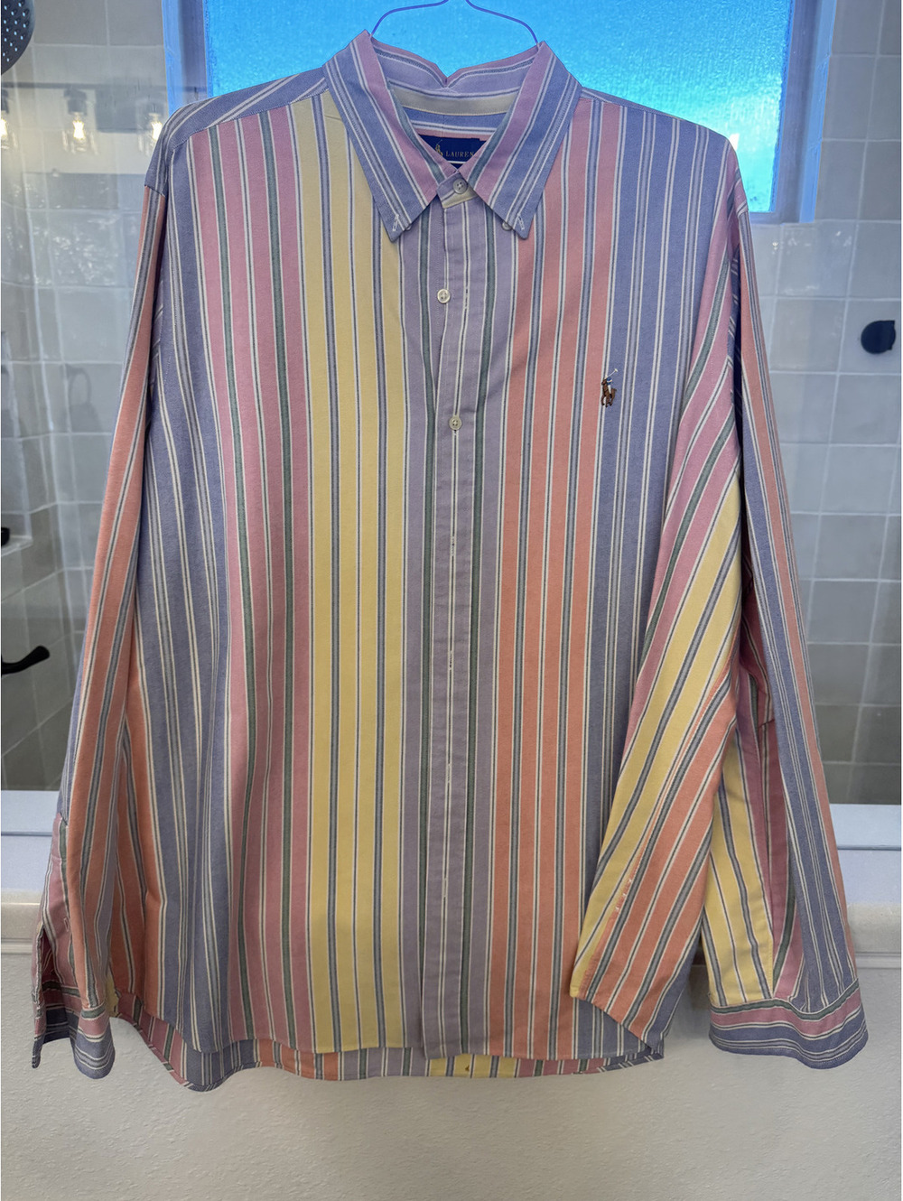 Ralph Lauren pastel striped button down shirt